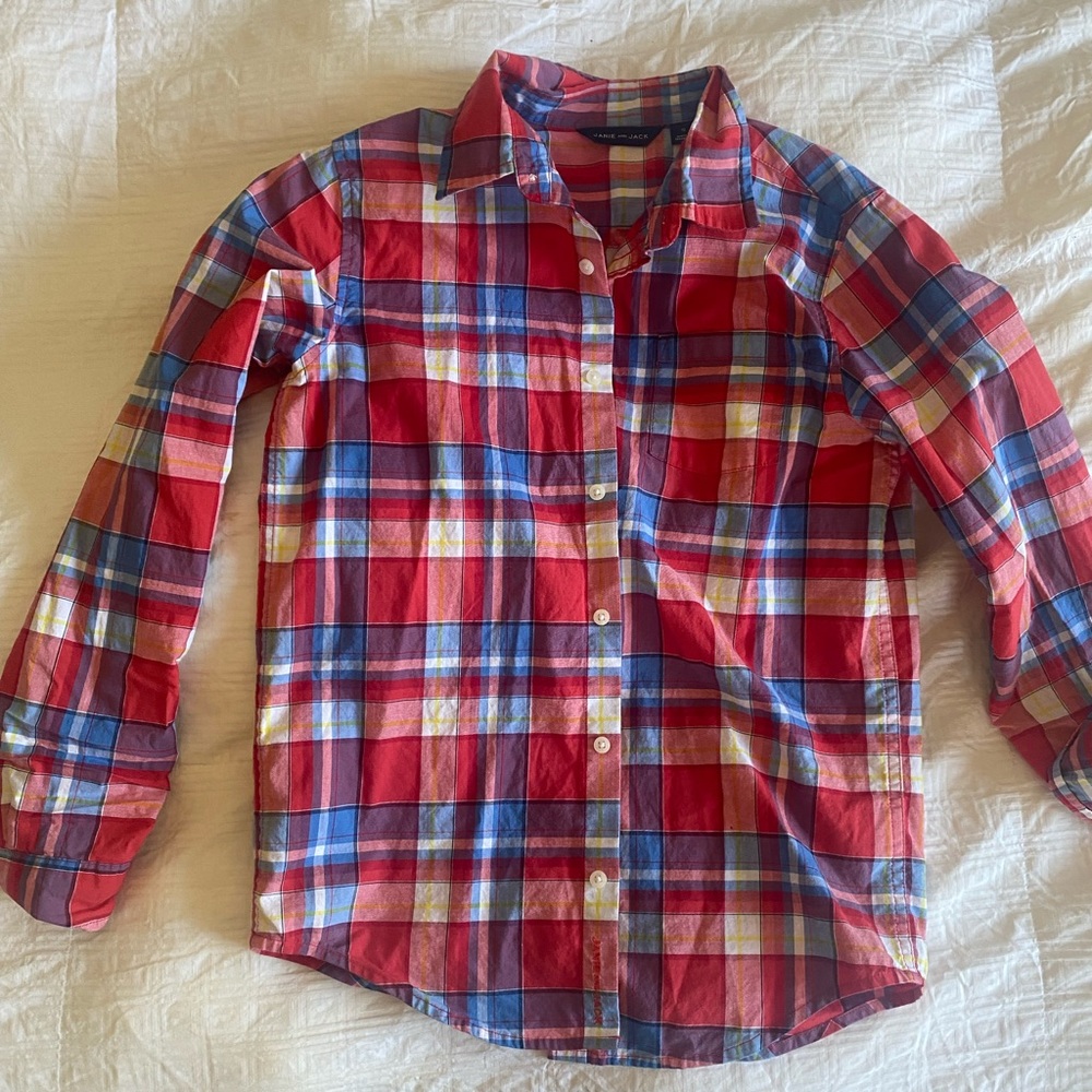 Boys Plaid Janie & Jack Button Down Shirt
